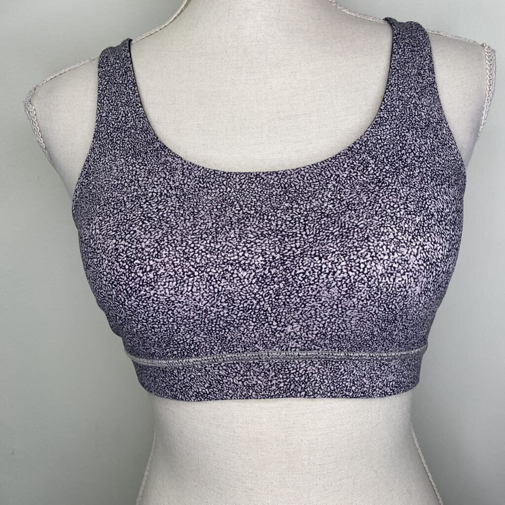 LULULEMON - BLACK/GREY SPECKLED SPORTS BRA