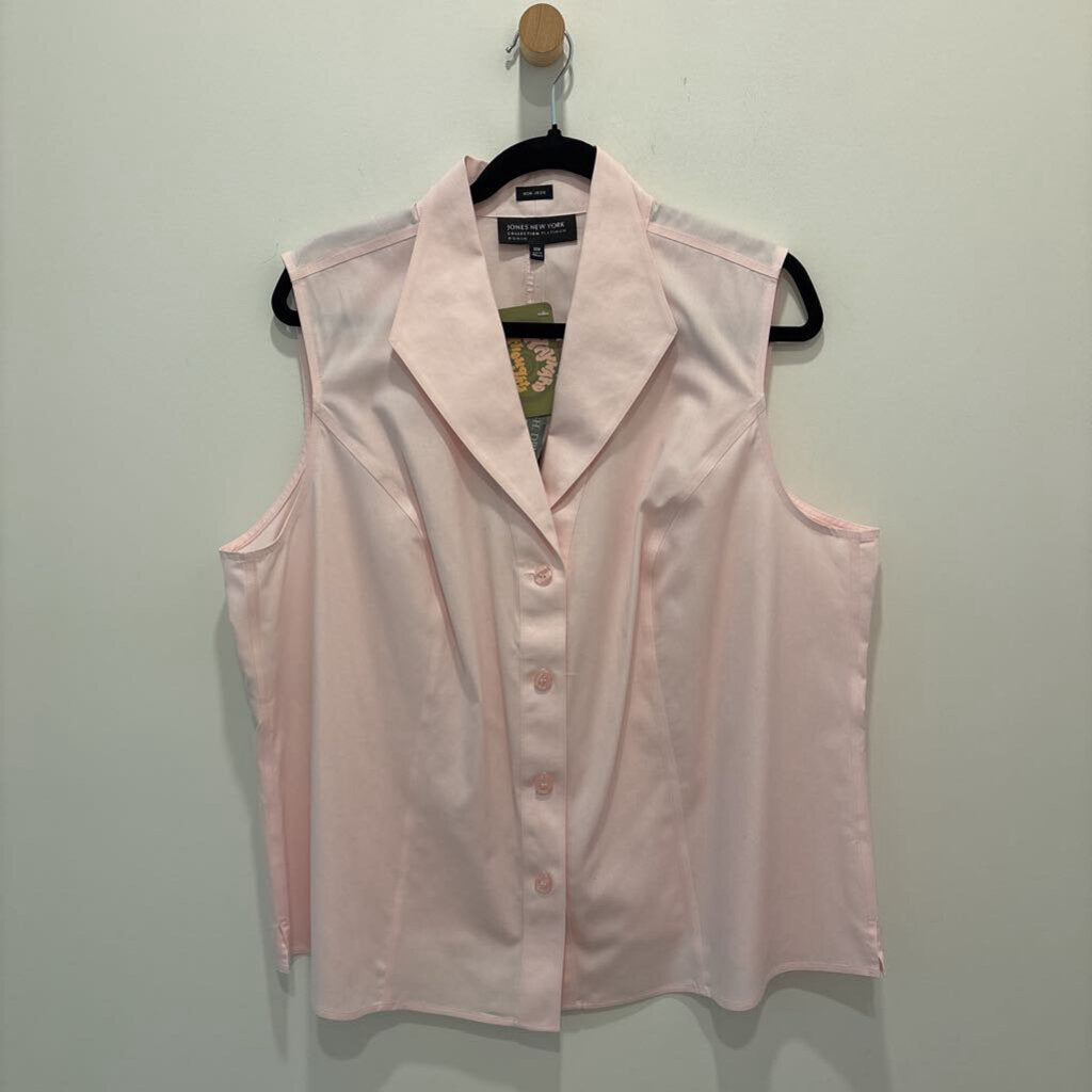 NWT JONES NEW YORK SLEEVELESS COLLARED TOP