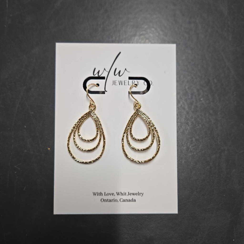HAMMERED TEARDROP DANGLES (GOLD FILLED HOOKS)