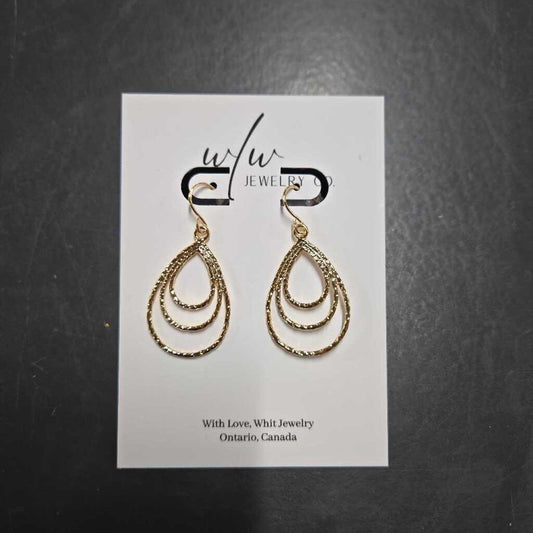 HAMMERED TEARDROP DANGLES (GOLD FILLED HOOKS)