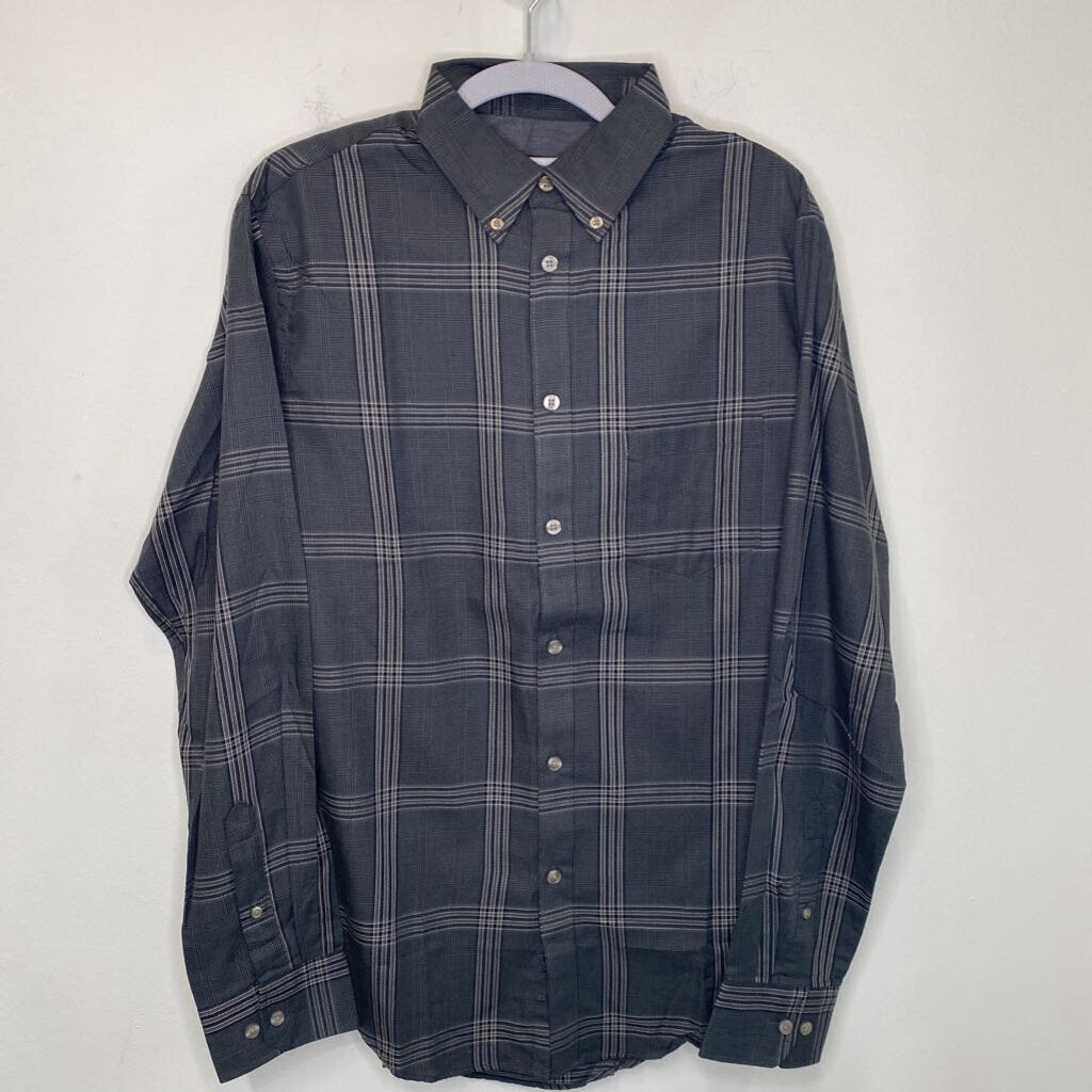 VAN HUESEN - GREY PLAID L/S BUTTON-UP
