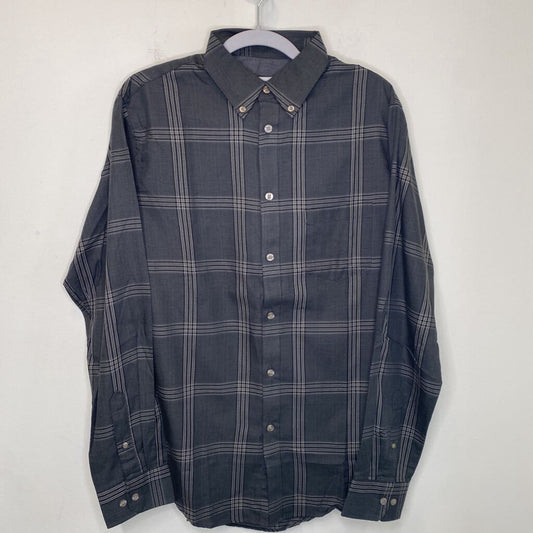 VAN HUESEN - GREY PLAID L/S BUTTON-UP