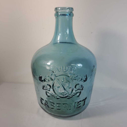 VIDRIOS SAN MIGUEL CLEAR BLUE GLASS CABERNET WINE JUG