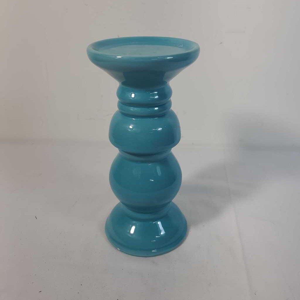 BLUE CERAMIC CANDLE HOLDER
