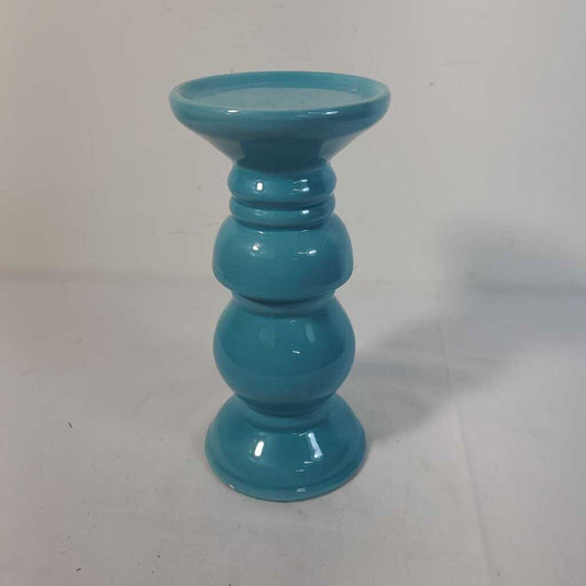 BLUE CERAMIC CANDLE HOLDER