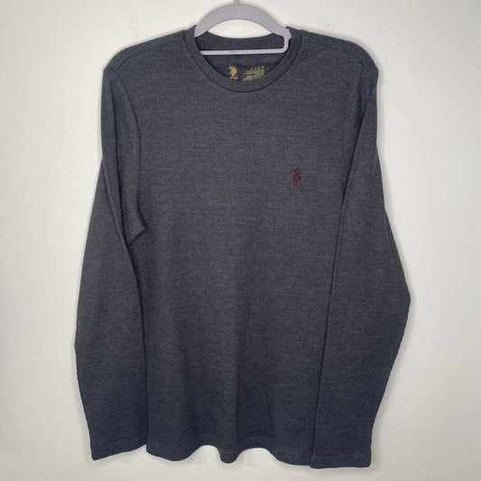 U.S. POLO ASSN. - GREY WAFFLE KNIT L/S SHIRT