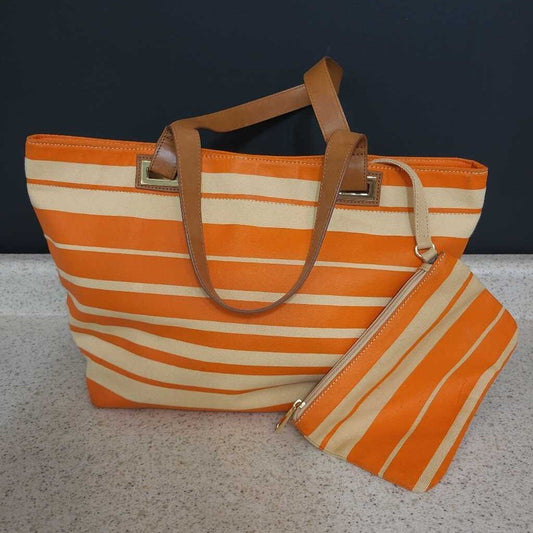 ORANGE STRIPED SHOULDER BAG