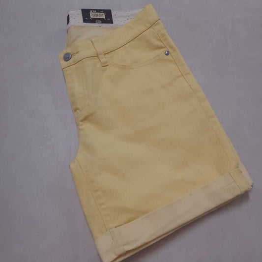YELLOW MID RISE SHORTS