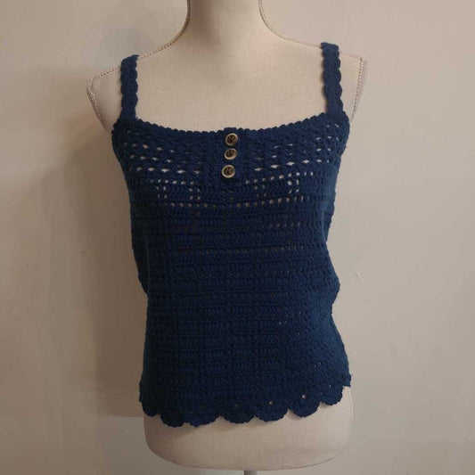 BLUE KNITTED TANK