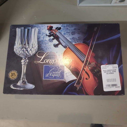 S/4 LONGCHAMP CRYSTAL WINE GLASSES