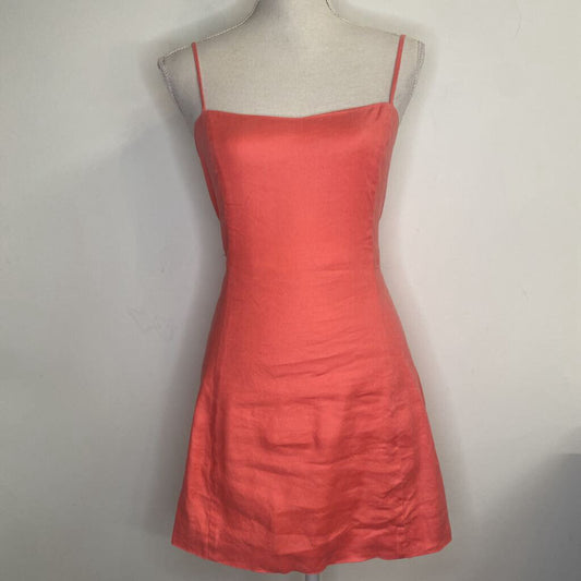 BABATON - CORAL LINEN-BLEND MINI-DRESS