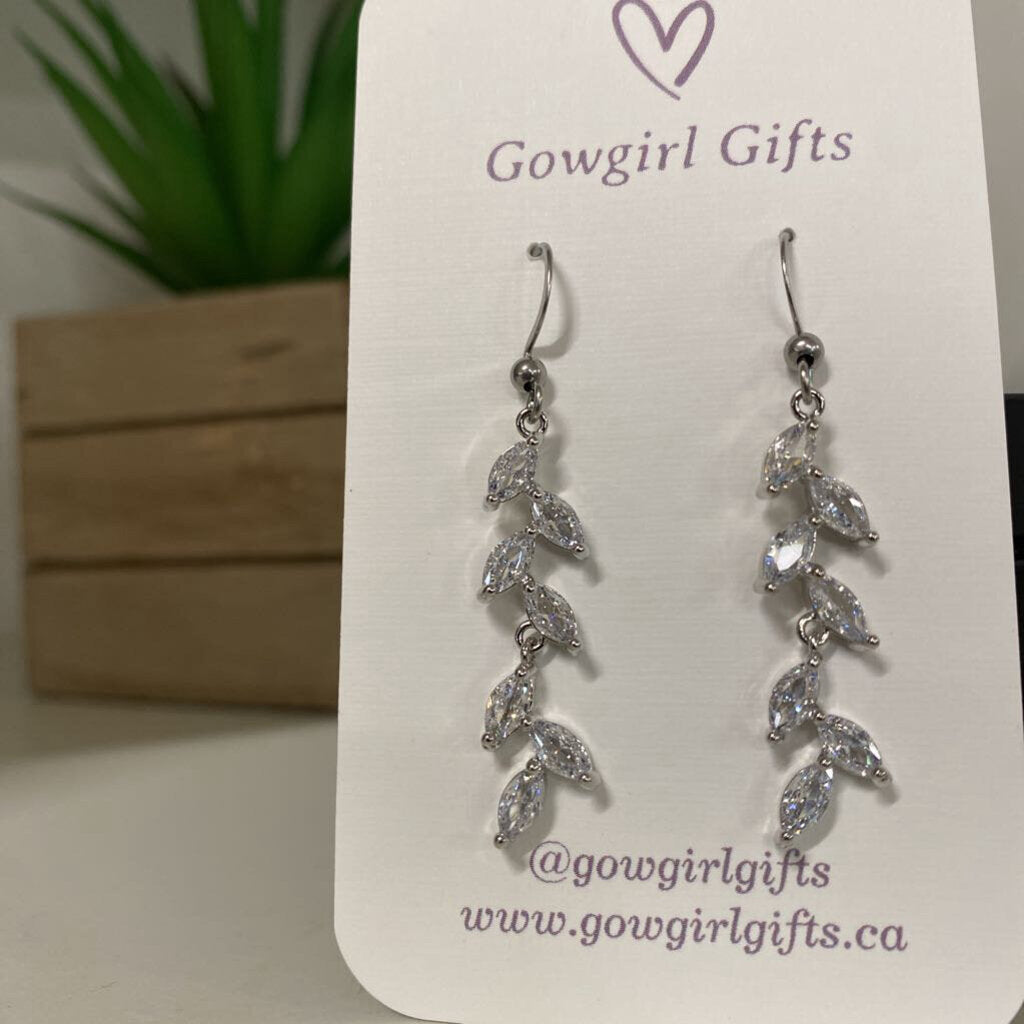 Earrings - Crystal Leaves