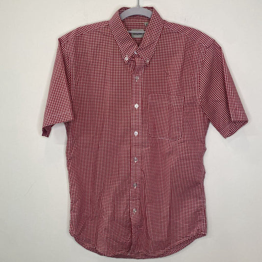 RED/WHITE GINGHAM SHORT SLEEVED DRESS SHIRT