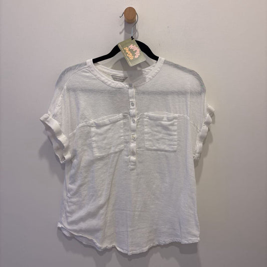 LUCKY BRAND - WHITE SHORT SLEEVED TOP
