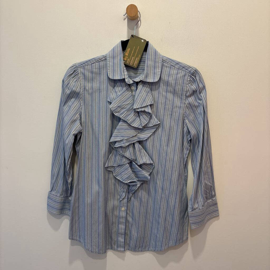 LAUREN RALPH LAUREN - BLUE RUFFLED BLOUSE