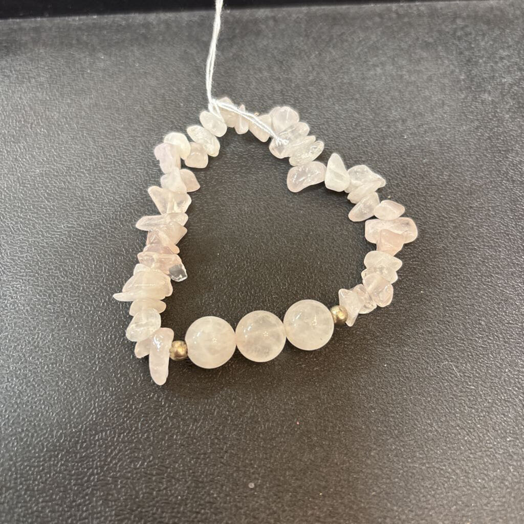 Rose Quartz Chip with 10mm Focal Beads