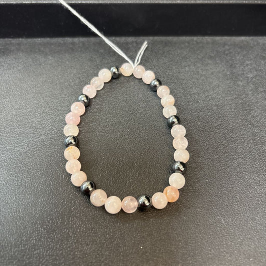 Rose Quartz with Hematite Beads