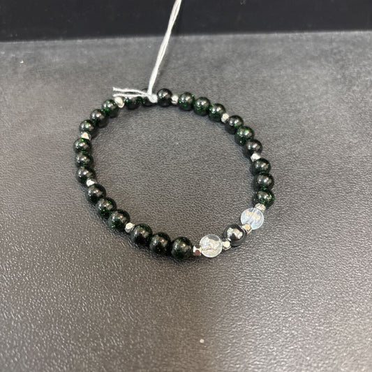 Green Sparkle, Rainbow Quartz, Hematite
