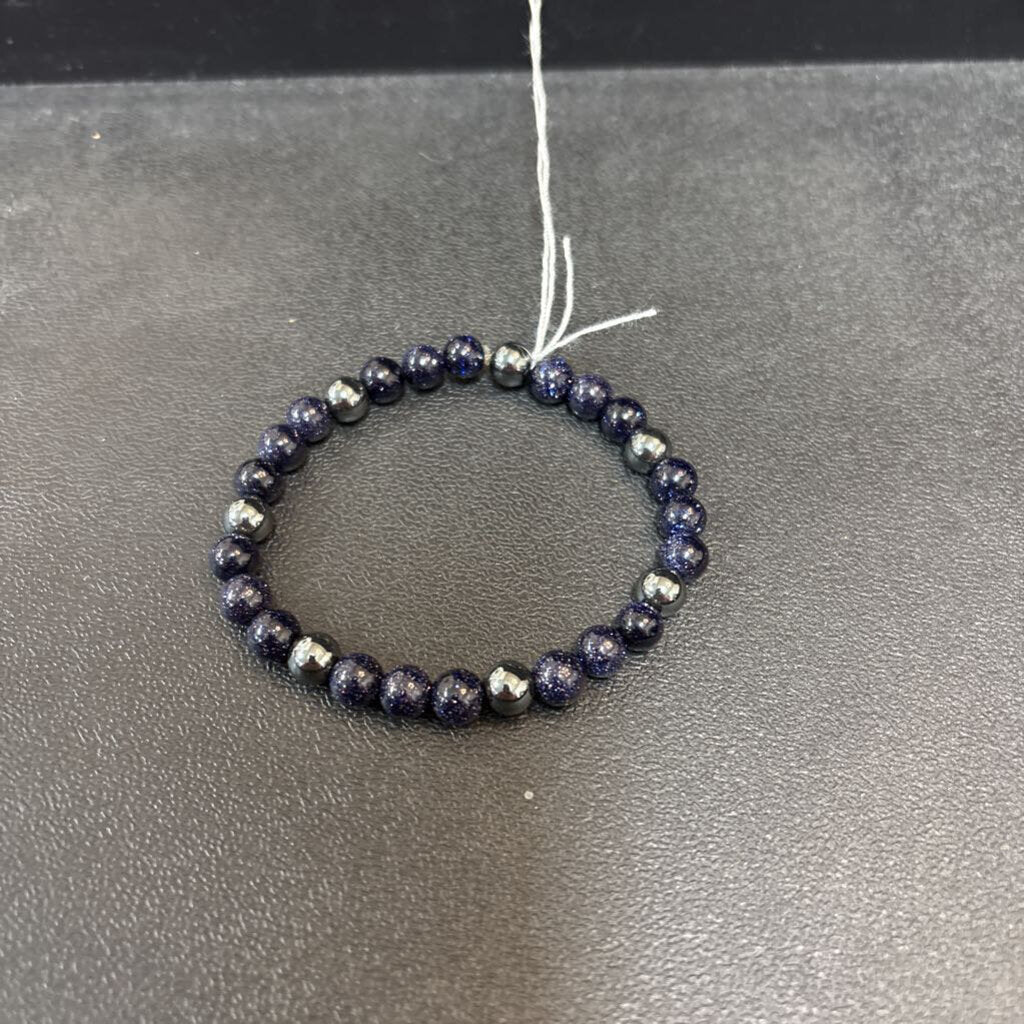 Dark Purple Sparkle and Hematite
