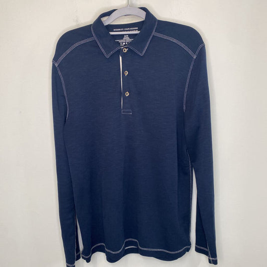 BLUE LONG SLEEVE TOP WITH BUTTONS