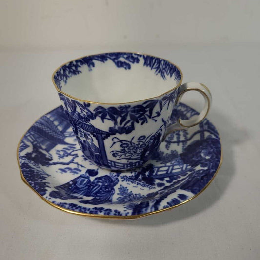 VTG ROYAL CROWN DERBY "BLUE MIKADO" CUP & SAUCER