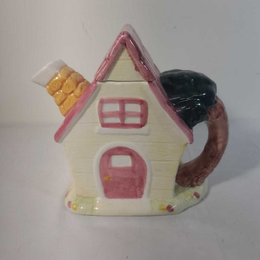 VTG YELLOW/PINK COTTAGE TEAPOT
