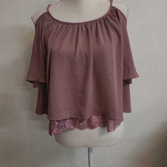 ROSE BLOUSE WITH LACE TRIM