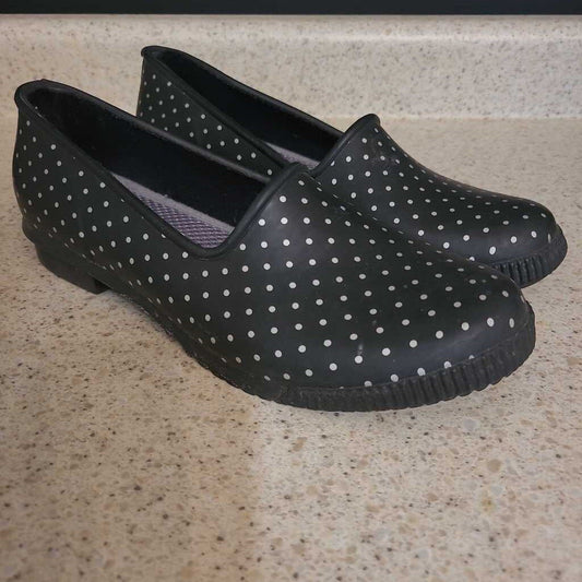 COUGAR BLK& WHT POLKA DOT RAINSHOES