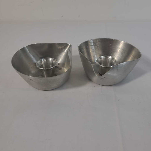 PR PEWTER CANDLE HOLDERS