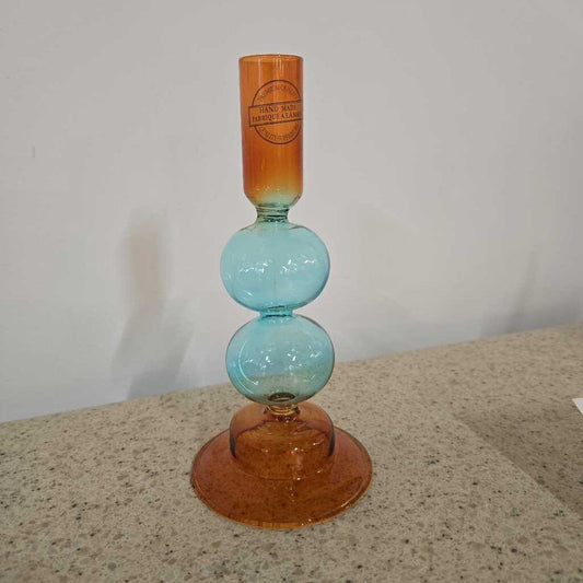 ORANGE/BLUE CANDLE HOLDER
