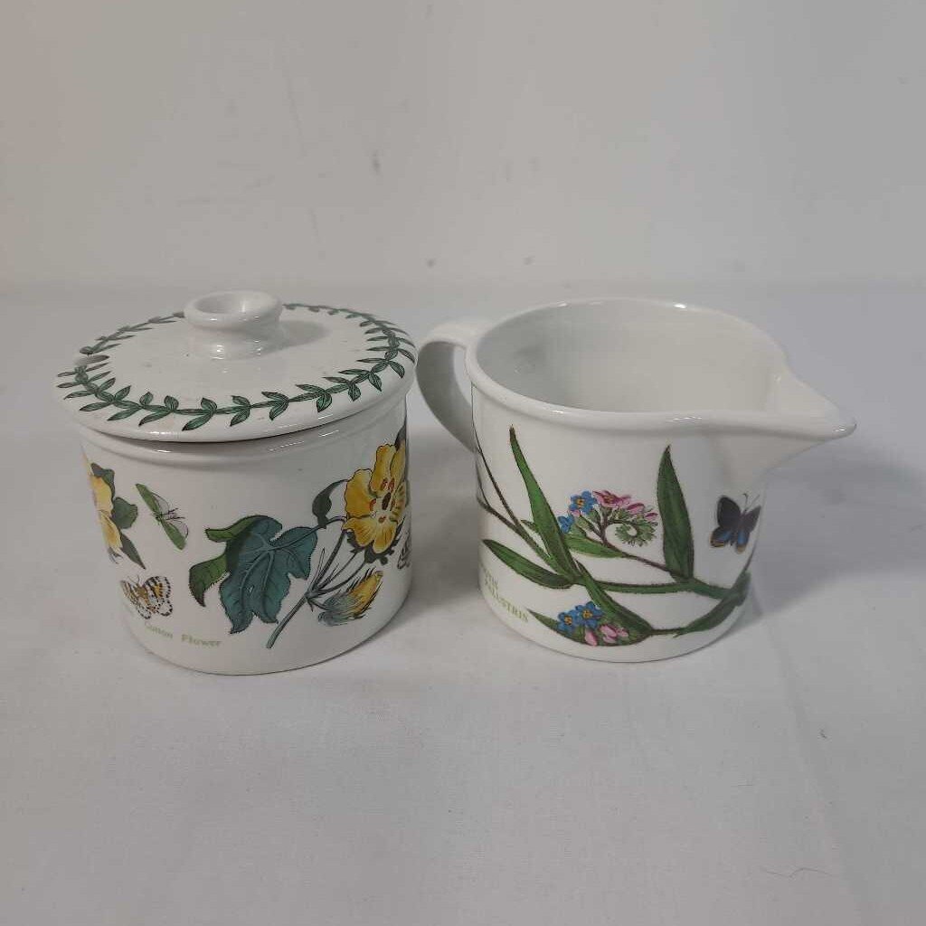 PORTMEIRION BOTANICAL GARDEN CREAM & SUGAR SET
