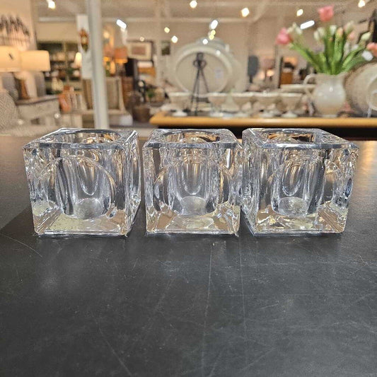 S/3 GLASS VOTIVE HOLDERS