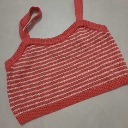 KNIT CROPPED TANK WITH STRIPES