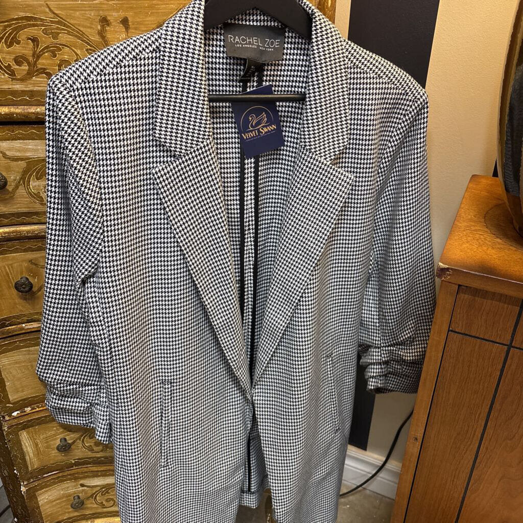 RACHEL ZOE HOUNDSTOOTH OPEN BLAZER