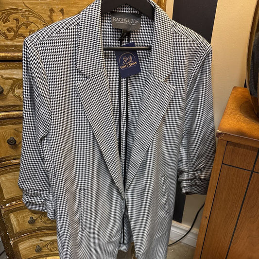 RACHEL ZOE HOUNDSTOOTH OPEN BLAZER