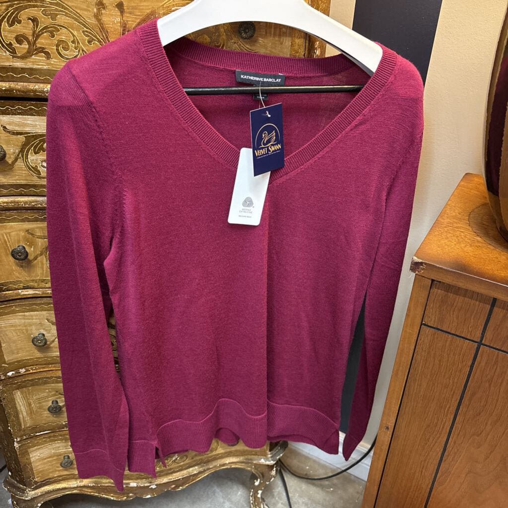 NWT KATHERINE BARCLAY 100$ WOOL FINE KNIT SWEATER