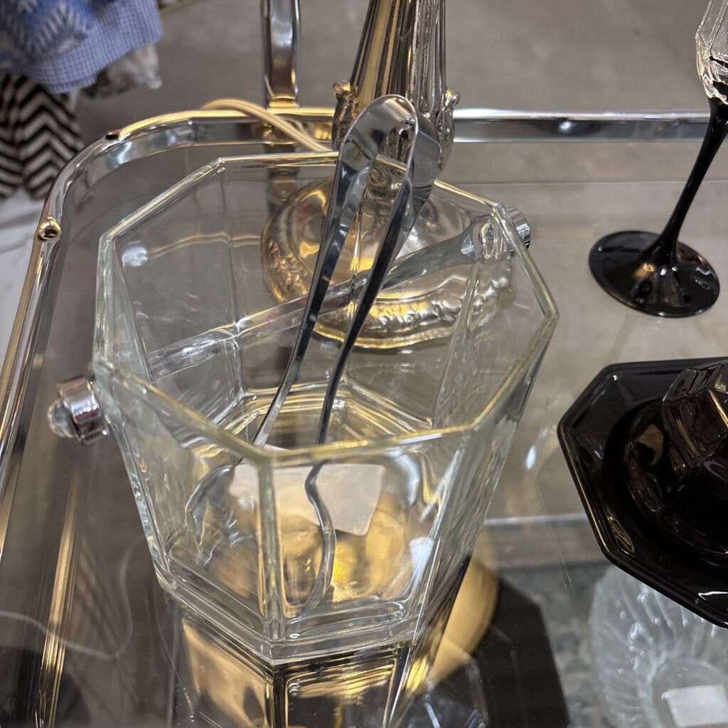 VINAGE LUMINARC BLACK OCTIME (FRANCE) ICE BUCKET