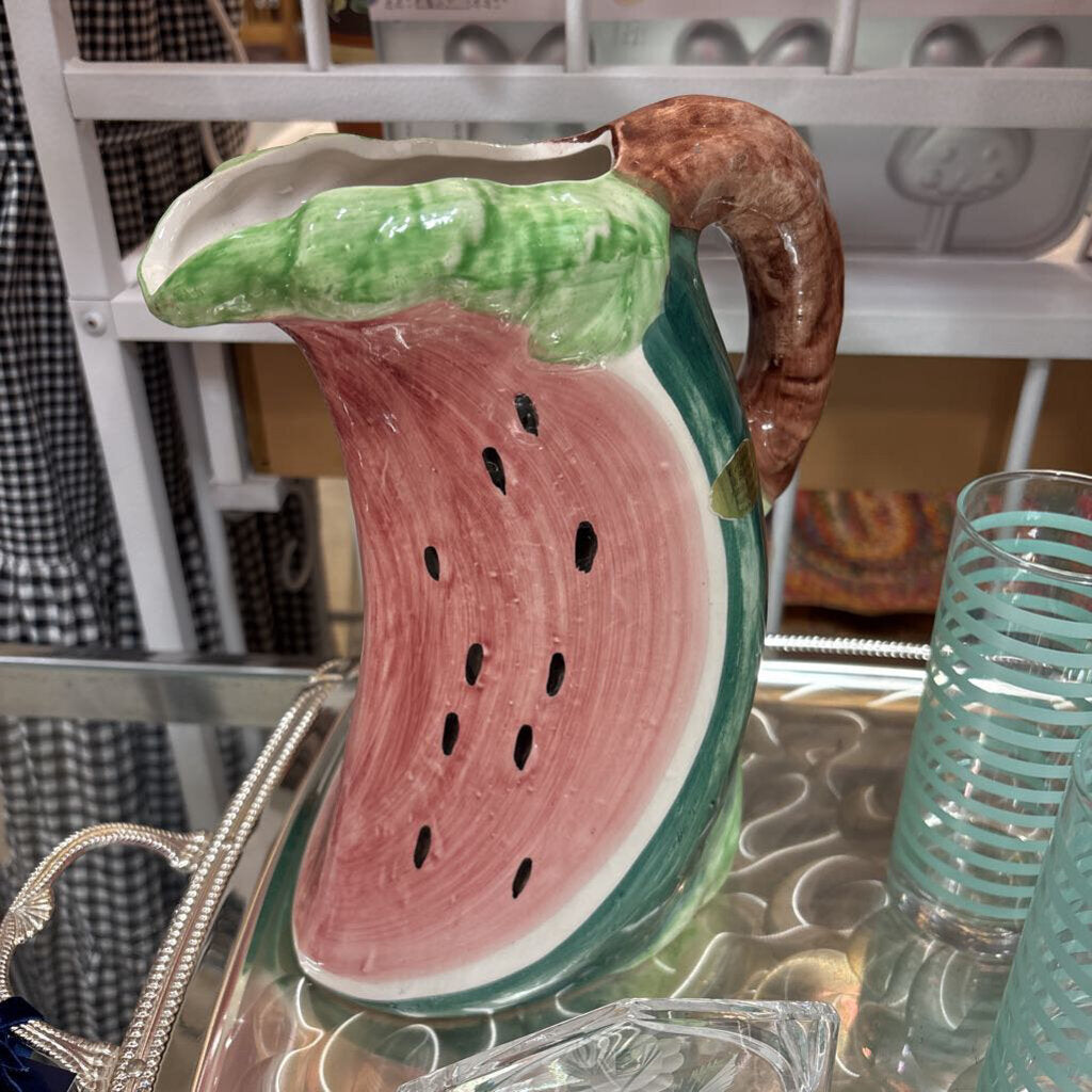 VINTAGE ITALIAN BASSANO WATERMELON PITCHER