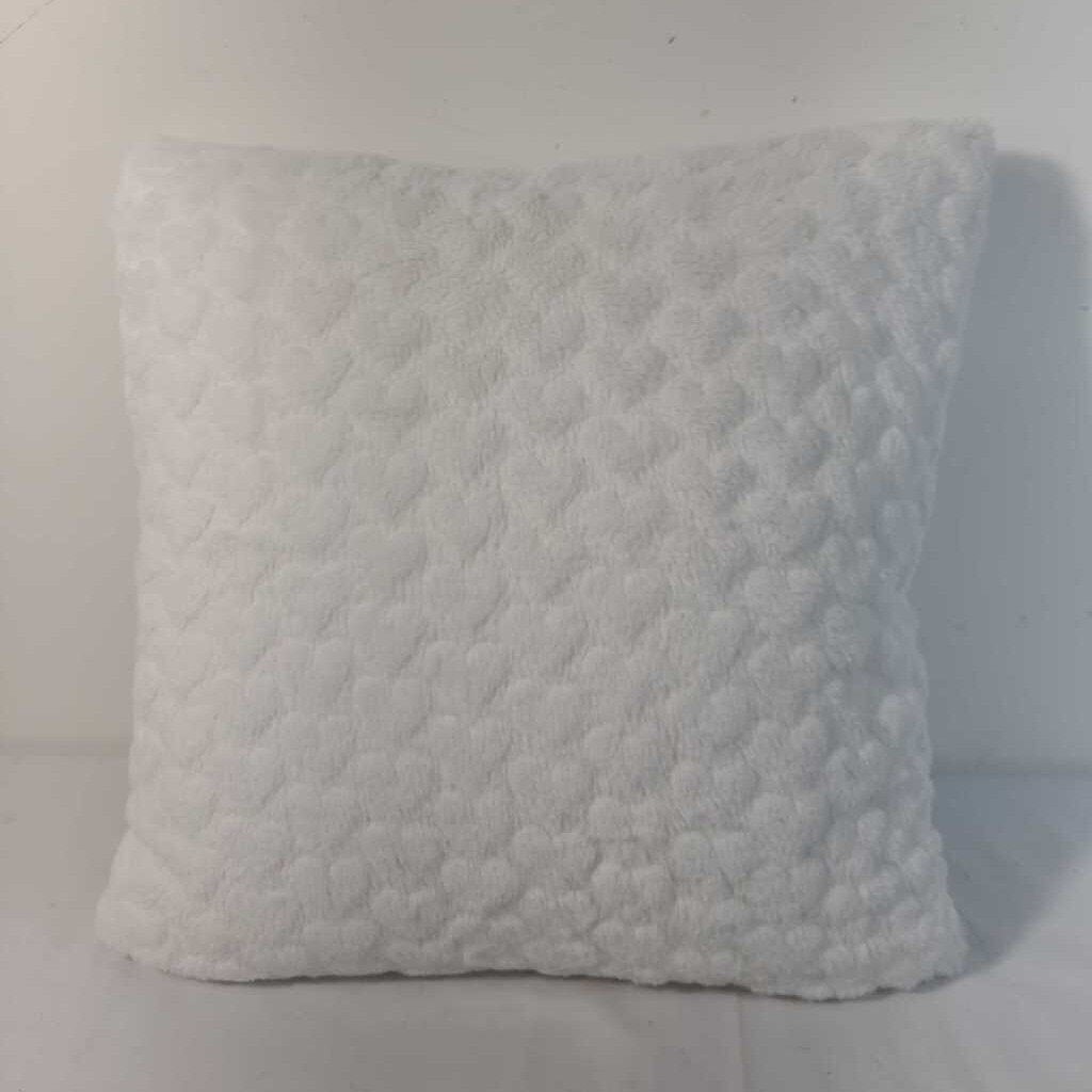 WHITE FAUX FUR PILLOW