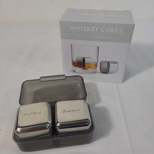 S/2 STAINLESS STEEL WHISKEY CUBES