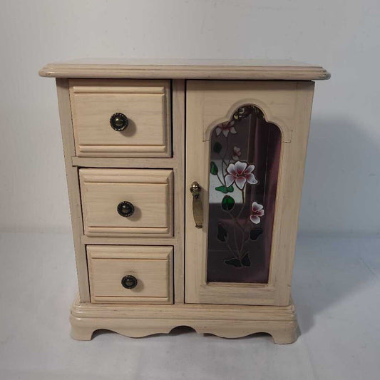 WOOD 3 DRAWER JEWLERY BOX