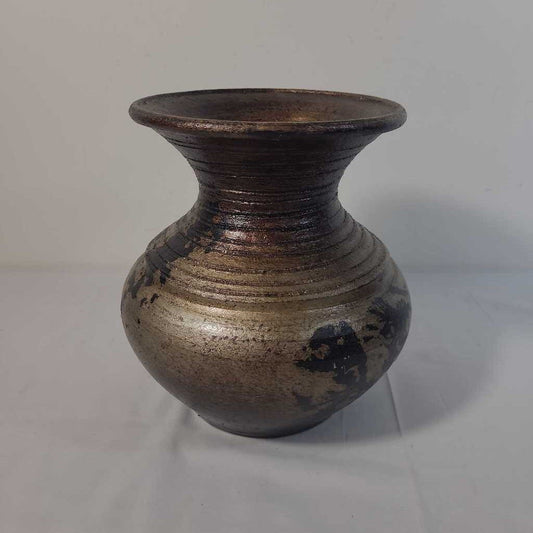 RUSTIC METALLIC GLAZE POTTERY VASE