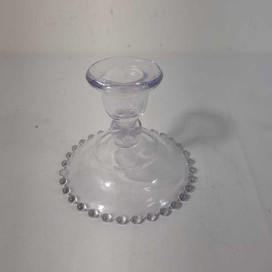 VTG CANDLEWICK BEADED EDGE CANDLE HOLDER