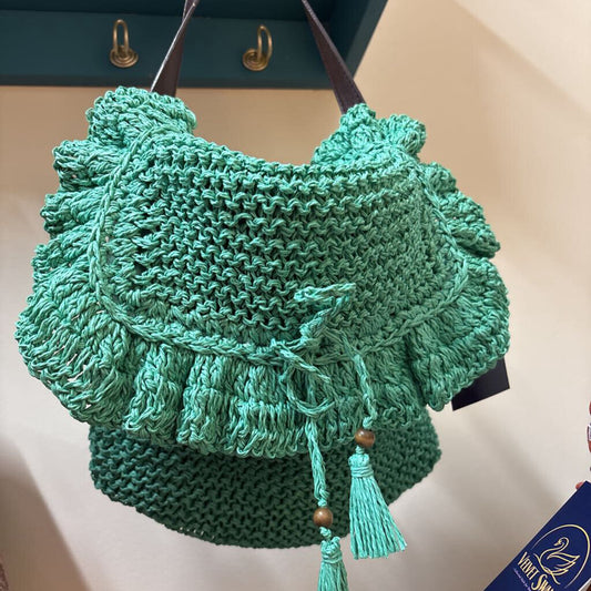 MAGGI B WOVEN STRAW-STYLE BAG