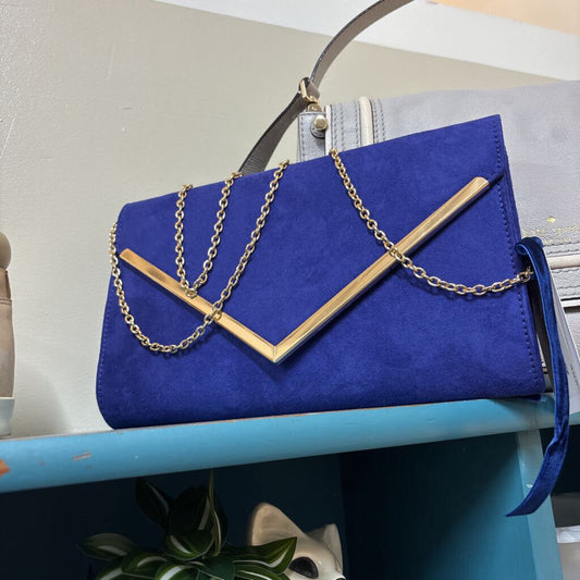 CALL IT SPRING FAUX SUEDE CLUTCH WITH CHAIN STRAP