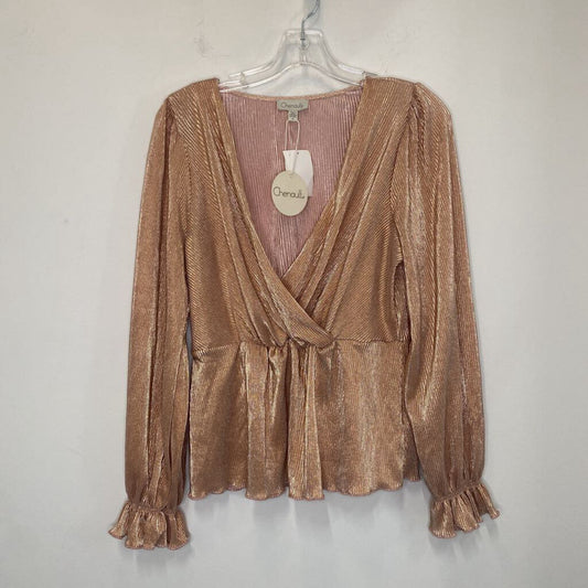 CHENAULT - METALLIC ROSE GOLD L/S BLOUSE