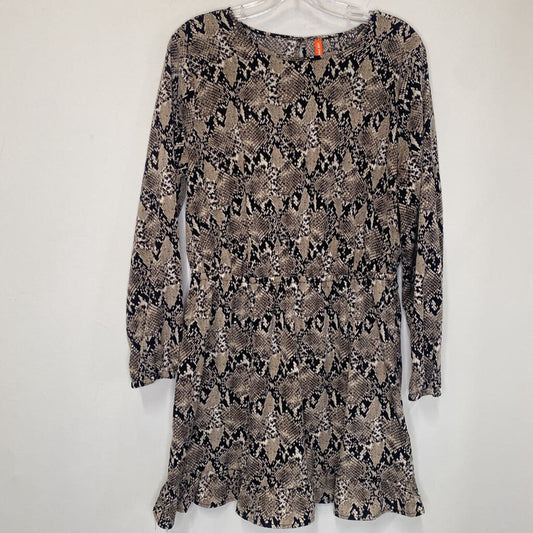JOE FRESH - SNAKE PRINT L/S MIDI DRESS