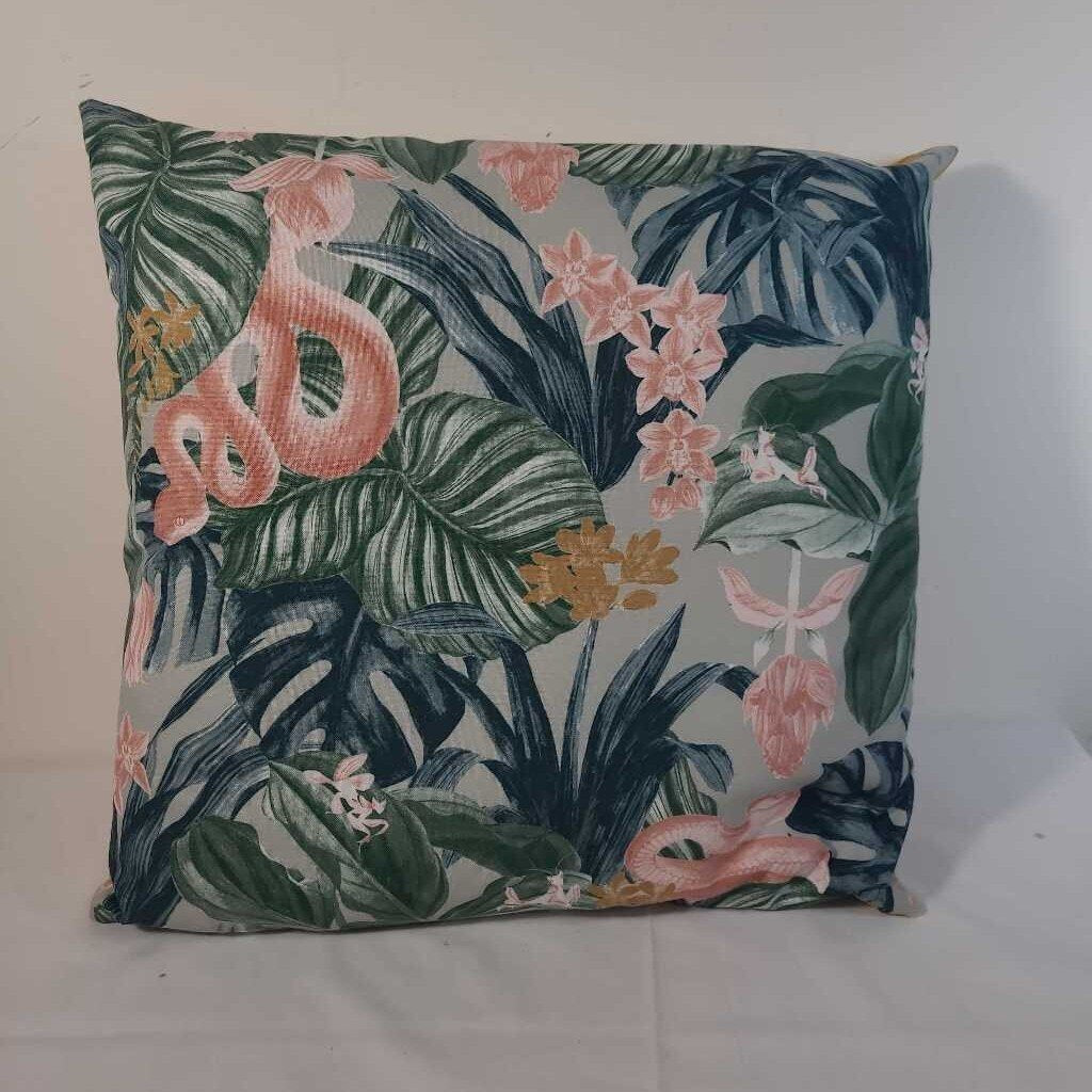 BLUE/GREEN FLORAL PILLOW