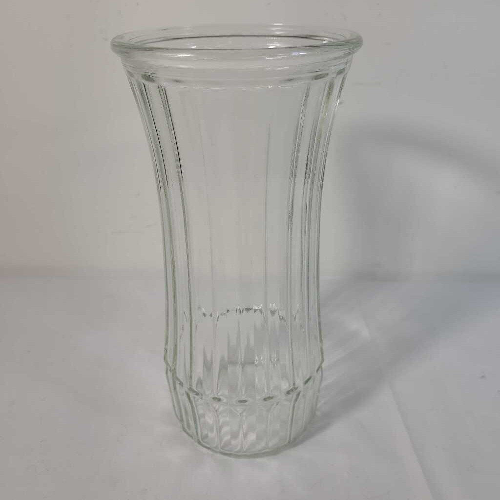 HOOSIER GLASS RIBBED VASE