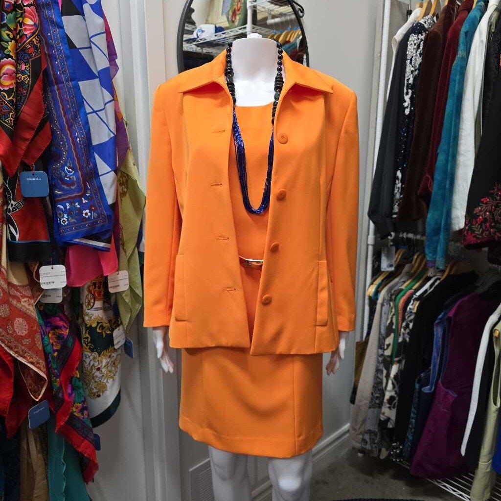 Votre Nom Paris Dress and Jacket Set - Orange SZ6